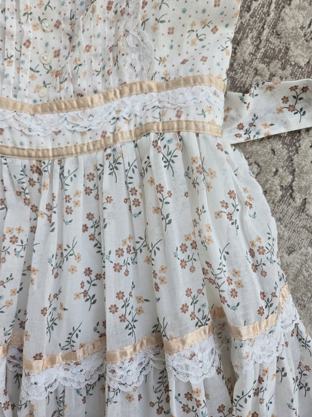 Gold Label Gunne Sax by Jessica San Fransisco Vintage 70s Calico Maxi Dress - Picture 4 of 13